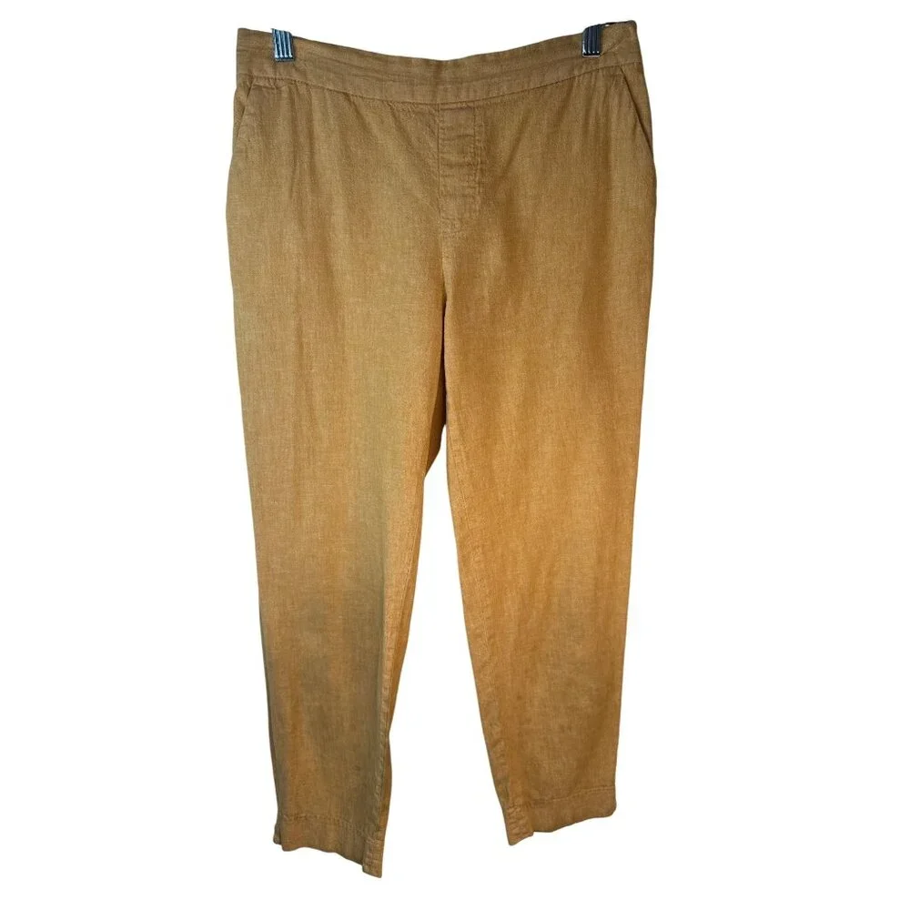 2/$30 Banana Republic Hayden Pant Womens Size 6 Yellow Linen Blend Cropped